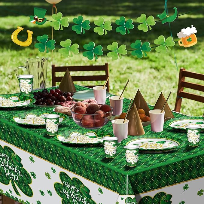 St Patrick's Day Party Supplies Tableware Set Irish Themed Tableware