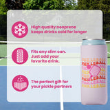 Funny Pickleball Gifts for Women I Pickleball Themed Slim Can Coolers