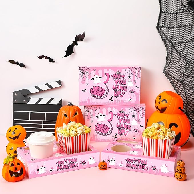 20 Pcs Pink Halloween Movie Night Supplies no you hang up Paper
