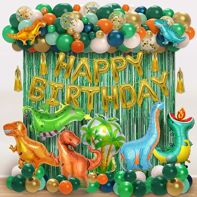 Dinosaur Birthday Party Decorations 113pcs Dinosaur Balloons Include