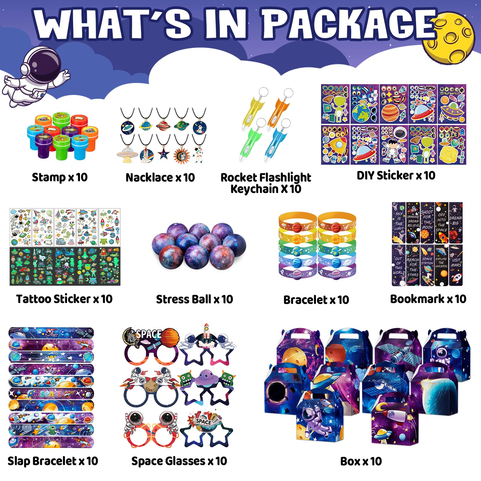 Space Party Favors for Kids, Astronaut Birthday Party Supplies