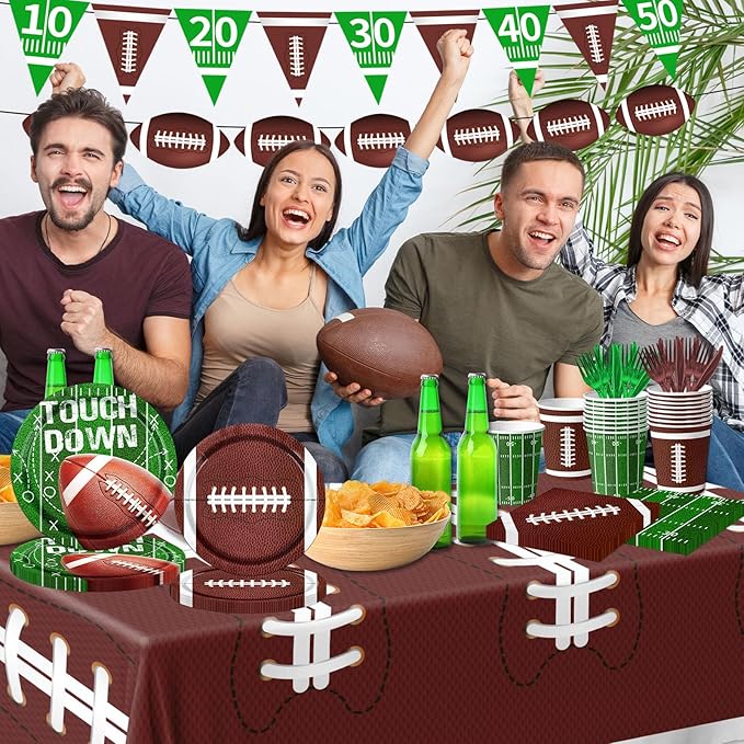 Football Party Supplies Kit Serve 25 178Pcs Football Theme Party