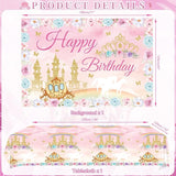 Princess Birthday Party Supplies Includes Backdrop Banner Plate