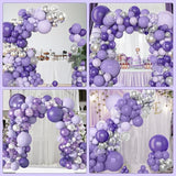 Amandir 153pcs Purple Balloon Garland Arch Kit, Different Sizes 18 12