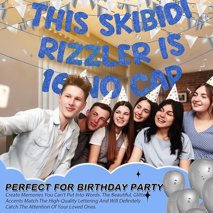 Fulmoon Pre Strung This Skibidi Rizzler Is 16 No Cap Glitter Banner #3
