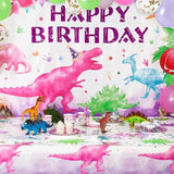 WERNNSAI Dinosaur Tablecloth - 1 Pack 54'' x 108'' Pink Dino Table