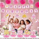 Floral Princess Birthday Party Decorations Pink Gold Princess Happy