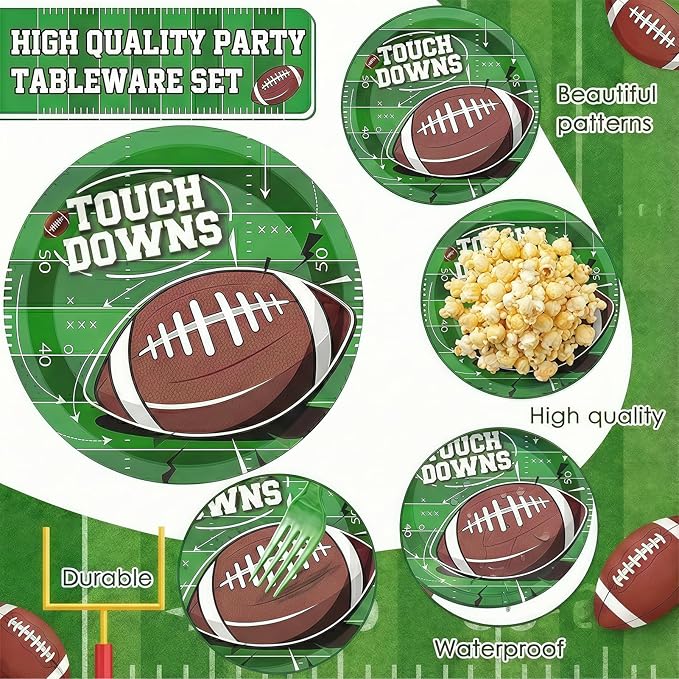 96 Pcs Football Party Decorations Tableware Set Football Theme