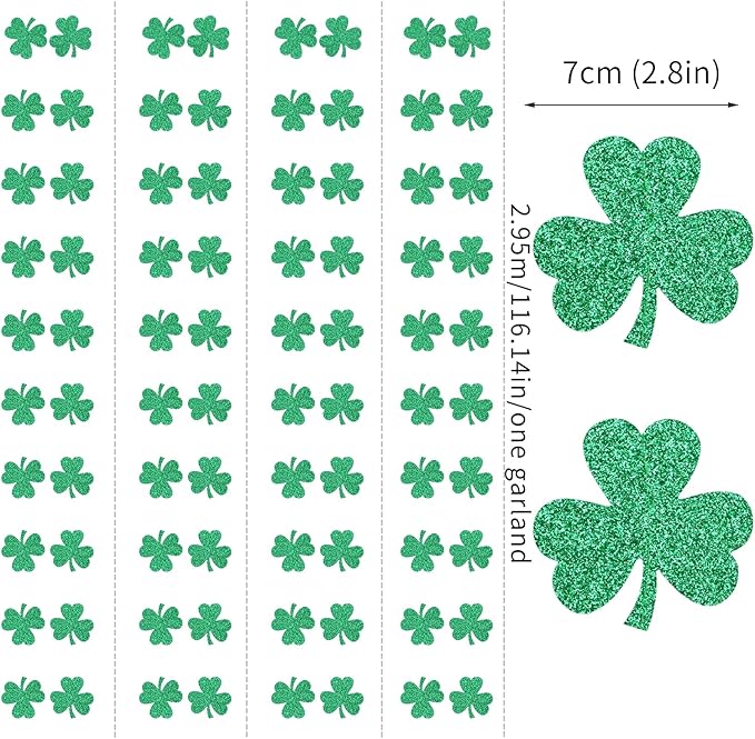 St-Saint Patricks-Day Decorations Shamrock Green-Garland - 35ft St. Pa