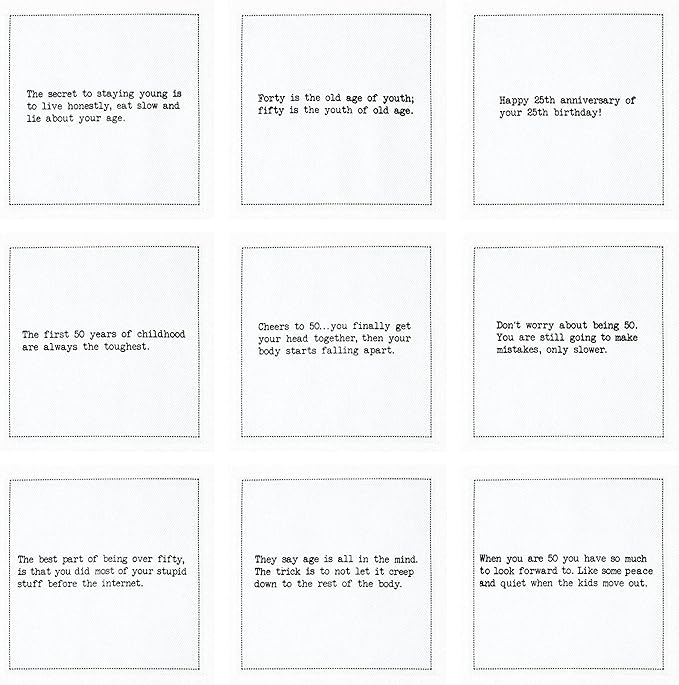 Five Star Funny 50th Birthday Quotes | White Cotton Cocktail Napkins