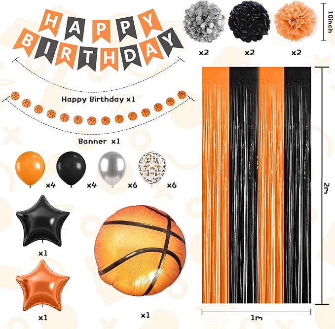 Basketball Party Supplies Basketball Theme Birthday Decorations