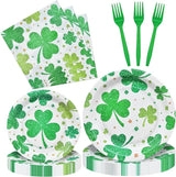 96 Pieces St Patrick's Day Shamrock Tableware Party Supplies