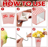 8 Sets 204 Pcs Movie Night Popcorn Centerpieces for Table Carnival