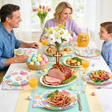 150PCS Easter Plates and Napkins Sets Disposable Easter Party