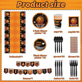 194pcs Basketball Party Plates and Napkins Set Birthday Party