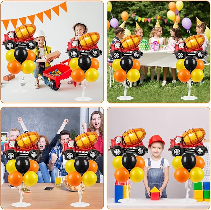 Construction Party Balloons Stand Kit 2 Sets with 2 Construction