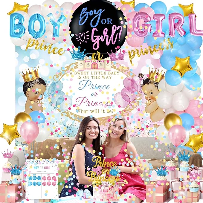 Prince or Princess Gender Reveal Decorations Boy or Girl Gender