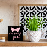 CUANFDDSF Trendy Black Pink Bow Coquette Room Decor Wooden Box Sign,
