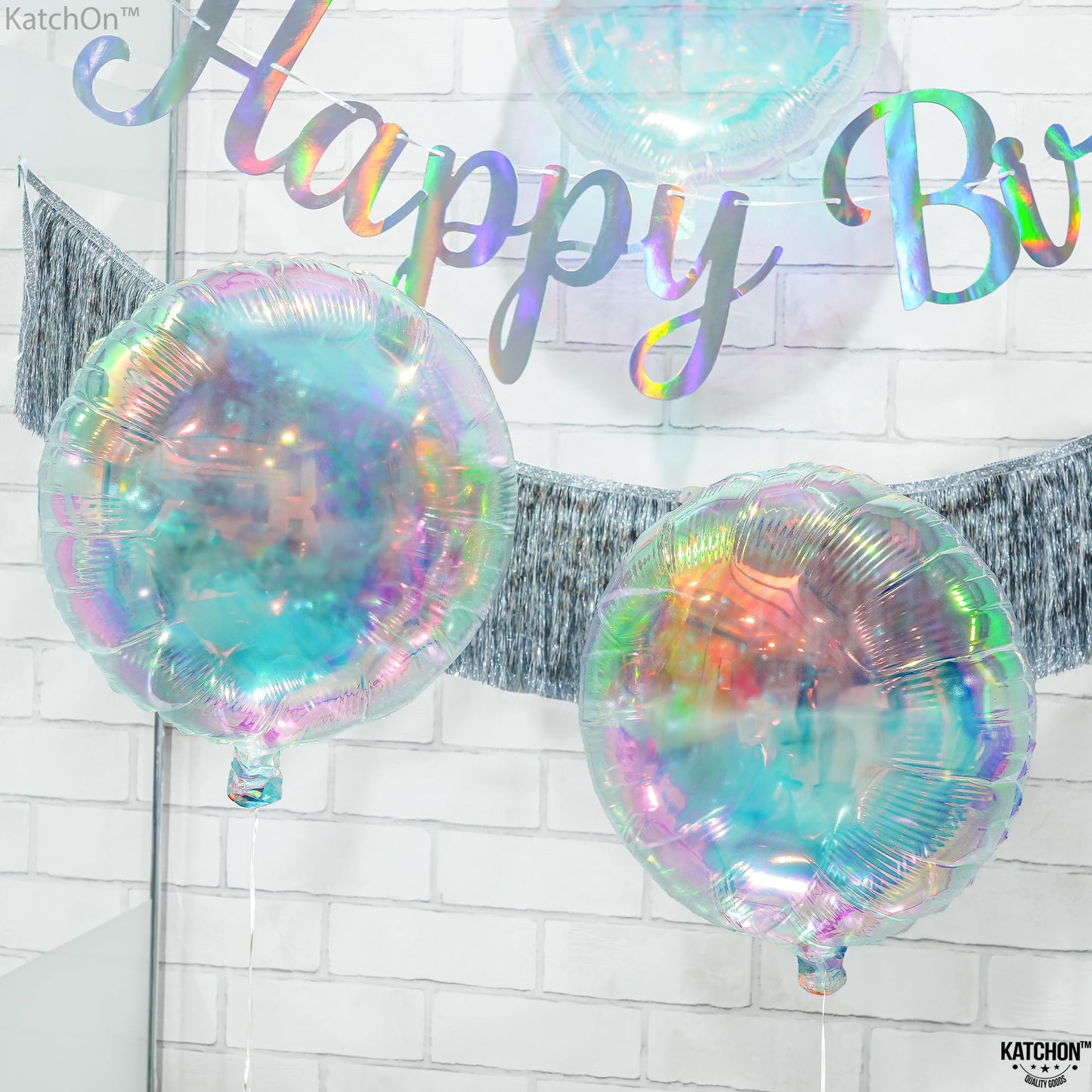 KatchOn, Transparent Iridescent Balloons - Big 19 Inch, Pack of 8 |