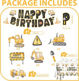 201pcs Construction 2nd Birthday Party Decorations 2nd Plates