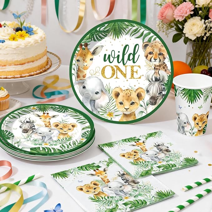 Cocomigo 248pcs Wild One Birthday Decorations for Boy Complete Wild