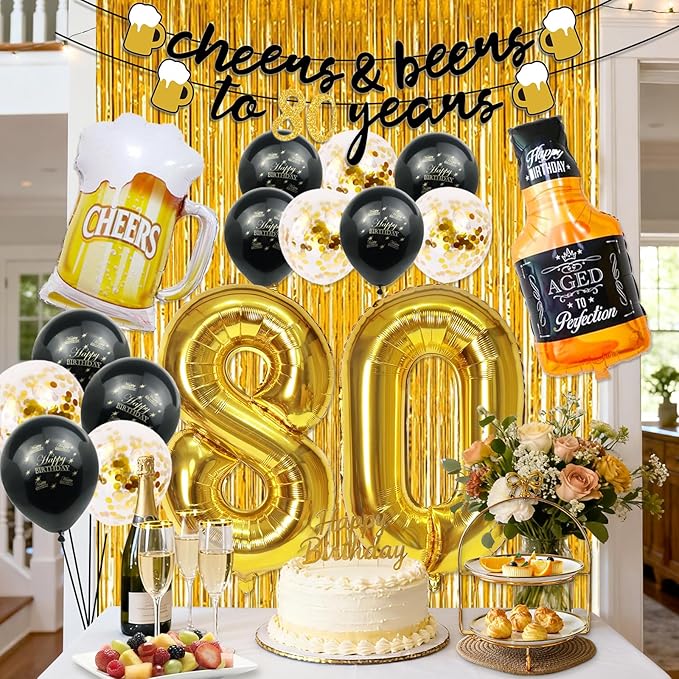 80th Birthday Decorations Cheers to 80 Years Party Decorations for