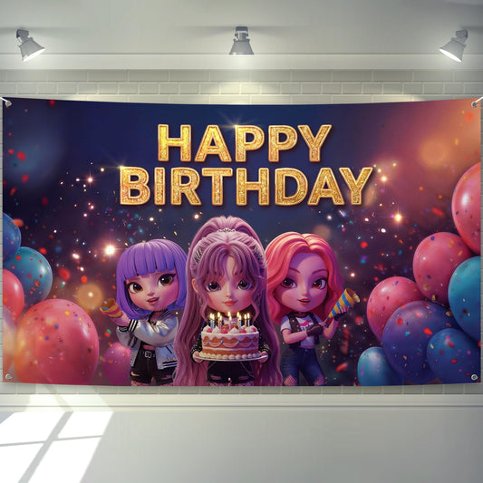 KatchOn, Kpop Happy Birthday Banner – 72x44 Inch | Kpop Party