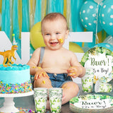 200 Pcs Dinosaur Baby Shower Paper Plates Napkins Cups Baby Shower