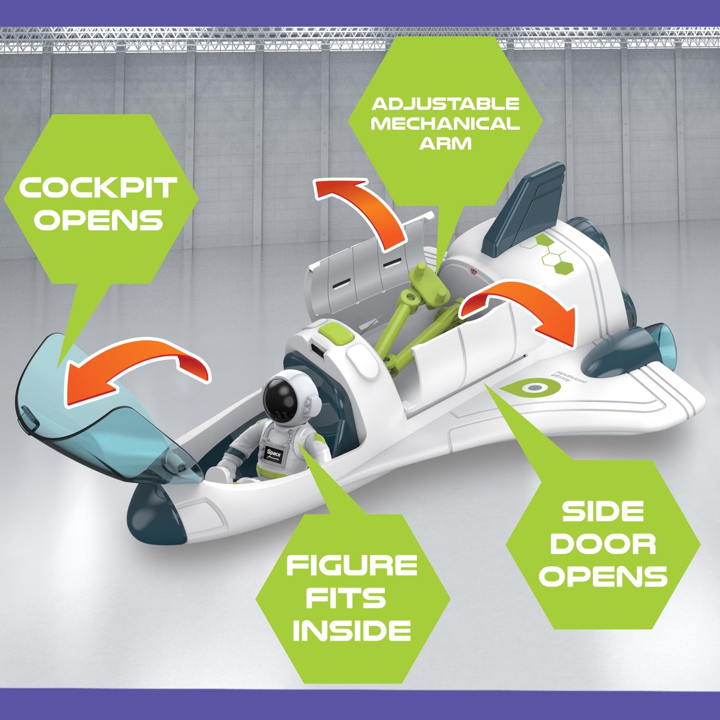 BLOONSY Space Shuttle Toy | Rocket Ship with Astronaut | Space Toys