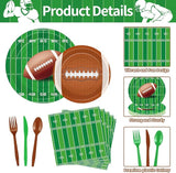 175 Pcs Football Tableware Set Serves 25 Football Themed Disposable