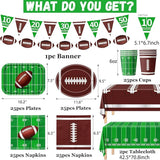 178pcs Football Party Supplies Kit Tableware Includes Large Football