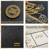 CosiCosi Black and Gold Birthday Decorations, Guest Sign-In Book