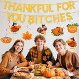 Pre-Assembled Girly Friendsgiving Party Decorations with Hanging