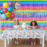 BRAVESHINE Tinsel Foil Curtains - 2 Pack Colorful Party Streamers