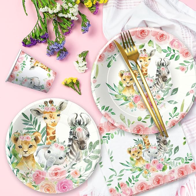 Safari Jungle Theme Party Supplies for Girl Animal Safari Birthday