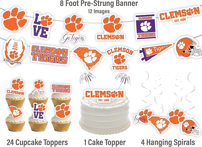 Clemson Party Supplies for Football, Birthday Gift, Graduation Party