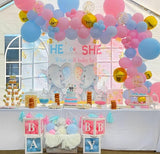 Pink & Blue Latex Balloon Set - 12 Inch Gender Reveal Balloon Pink