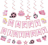 Pink Movie Night Party Decorations Kit 2pcs Popcorn Camera & Film