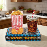 Movie Night Supplies 100 Pcs 50 Movie Snack Trays & 50 Popcorn Bags