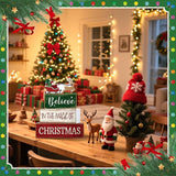 4 Pcs Christmas Table Decoration Wooden Santa Claus Decor Christmas