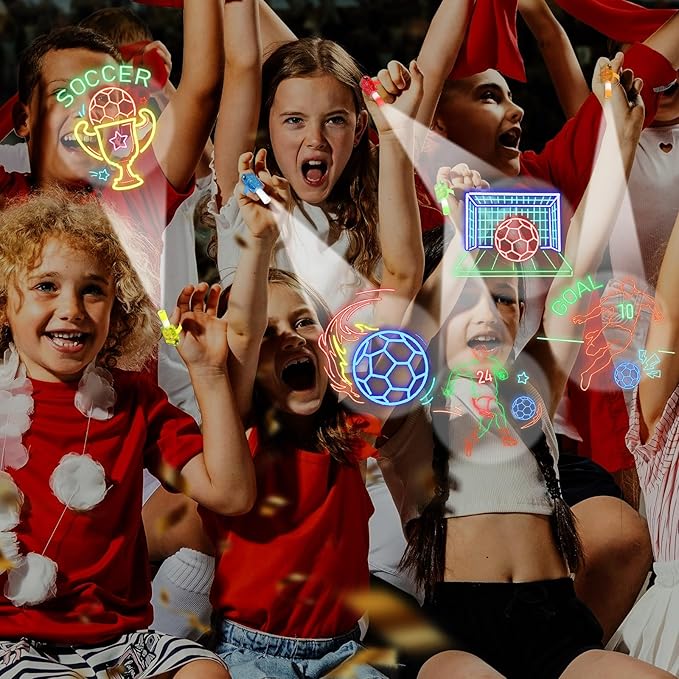 36Pcs Soccer Themed LED Finger Lights Soccer Party Favors Glow in