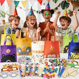 136Pcs Safari Party Favors Jungle Birthday Supplies for Kids Wooden