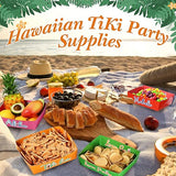 48 Pack Hawaii Party Paper Tray Aloha 5lb Tiki Paper Disposable Boat