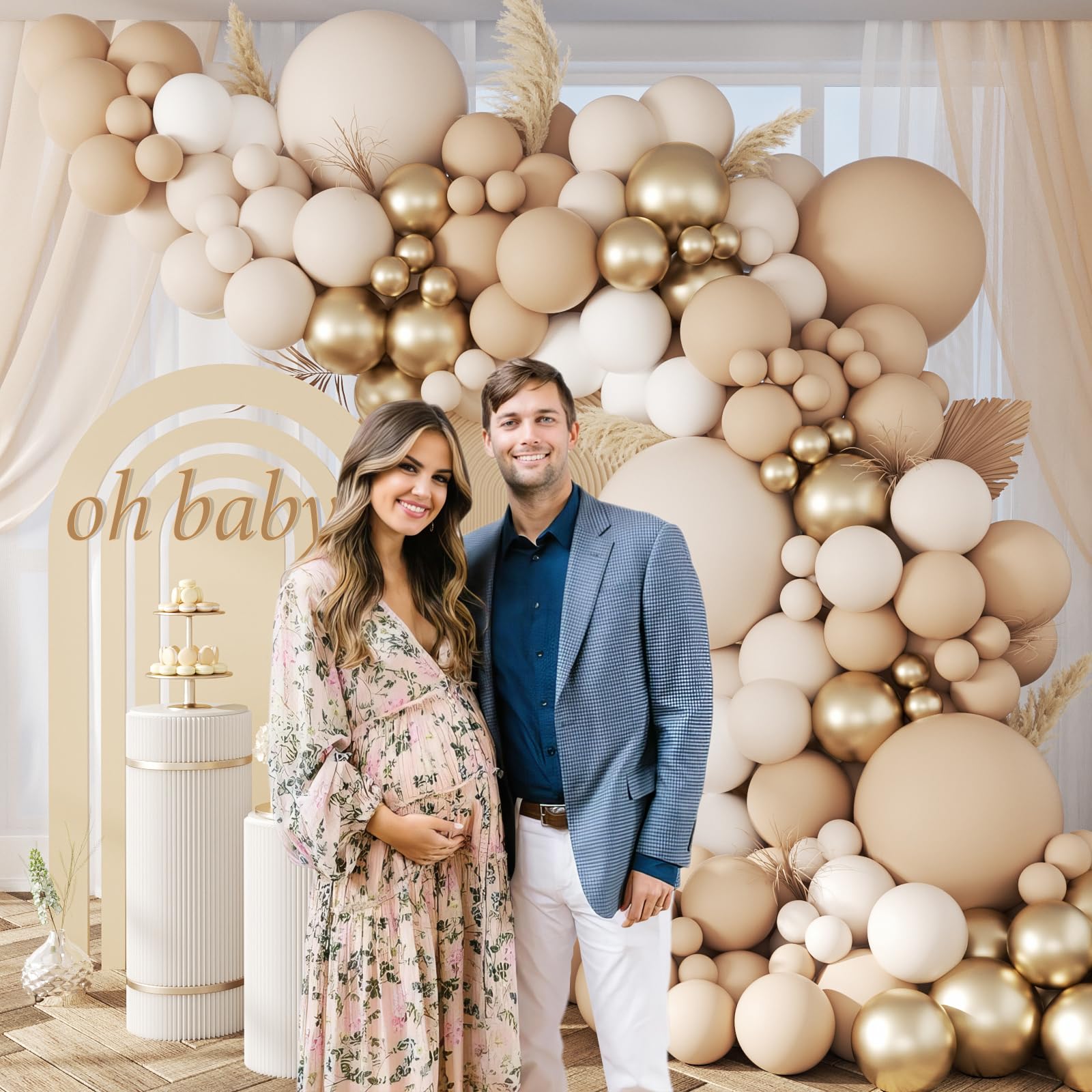 147pcs Neutral Balloon Arch Kit, Neutral Balloon Garland with Nude