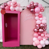 Pink Balloons Set, 12 Inch Pastel Baby Light Metallic Hot Pink