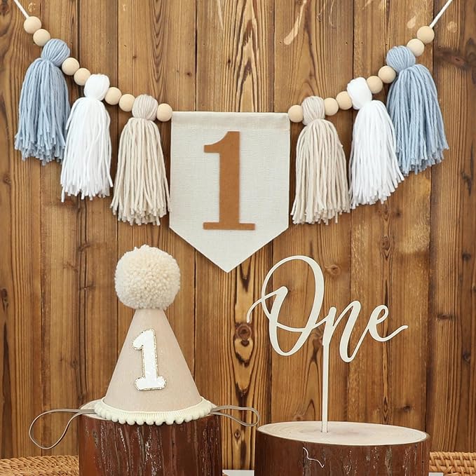 First Birthday High Chair Banner Decorations For Boy 1st Birthday