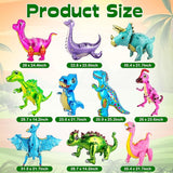 10 Pcs Giant Dinosaur Balloons 4d Dino Aluminum Foil Self Standing