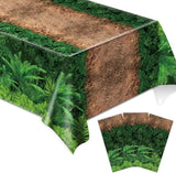 3pcs Forest Path Tablecloth Dinosaur Party Tablecloth Woodland