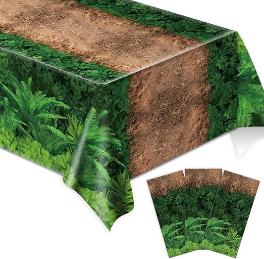 3pcs Forest Path Tablecloth Dinosaur Party Tablecloth Woodland