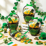 50 Pcs St Patrick's Day Gift Bags Black Cauldron Plastic